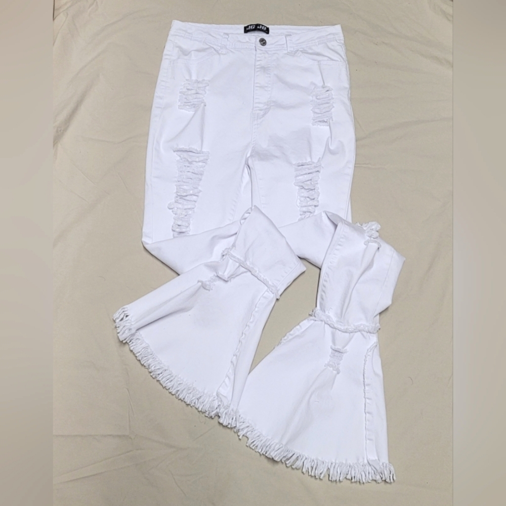 JC & JQ White Flare Jeans